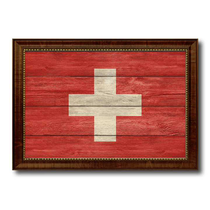 Switzerland Country Flag Texture Canvas Print with Custom Frame  Gift Ideas Wall Decoration Image 1