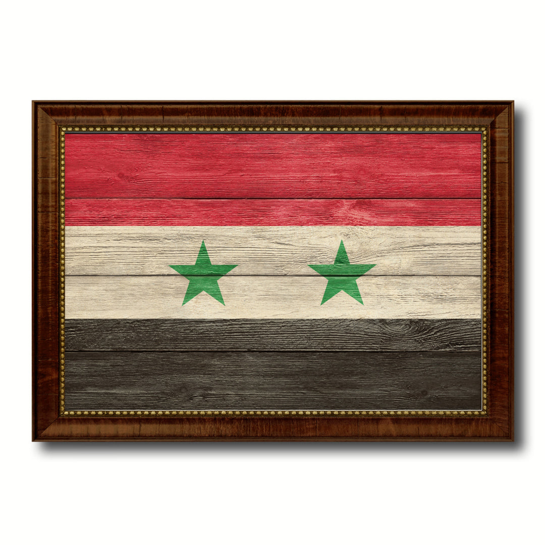 Syria Country Flag Texture Canvas Print with Custom Frame  Gift Ideas Wall Decoration Image 1