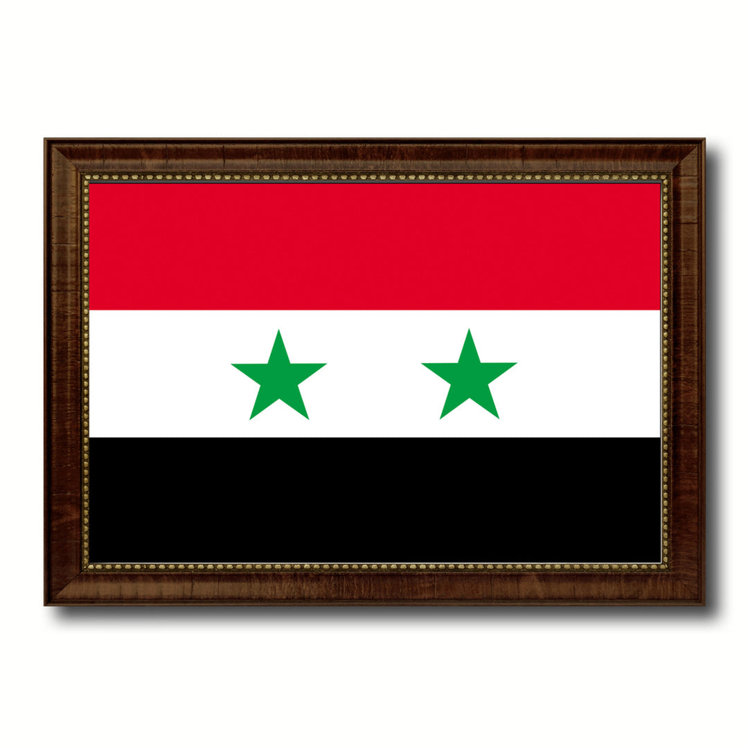 Syria Country Flag Canvas Print with Picture Frame  Gifts Wall Image 1