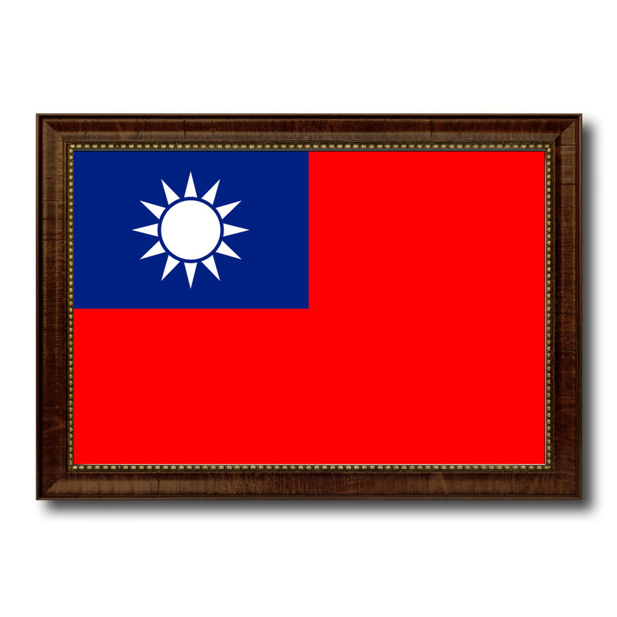 Taiwan Country Flag Canvas Print with Picture Frame  Gifts Wall Image 1