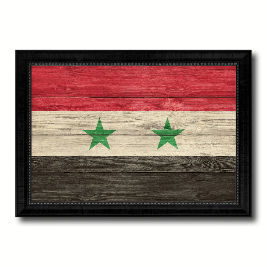 Syria Country Flag Texture Canvas Print with Picture Frame  Wall Art Gift Ideas Image 1