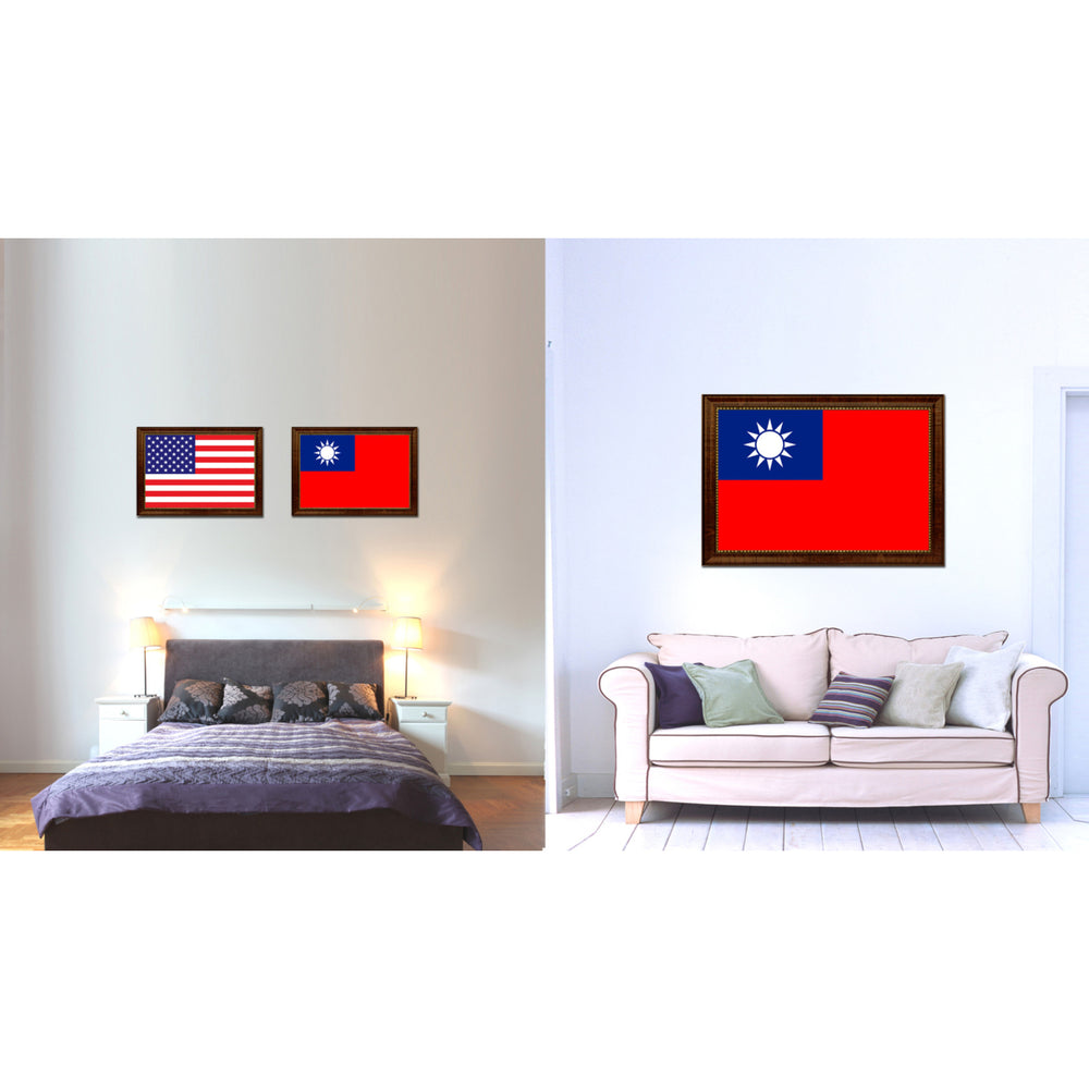 Taiwan Country Flag Canvas Print with Picture Frame  Gifts Wall Image 2