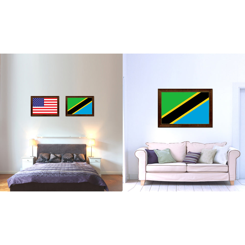 Tanzania Country Flag Canvas Print with Picture Frame  Gifts Wall Image 2