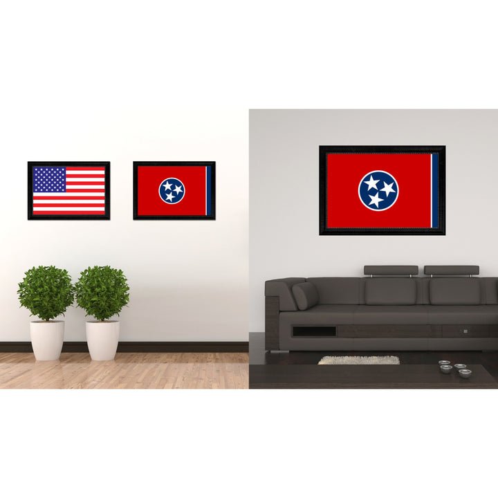 Tennessee State Flag Canvas Print with Picture Frame Gift Ideas  Wall Art Decoration Image 2