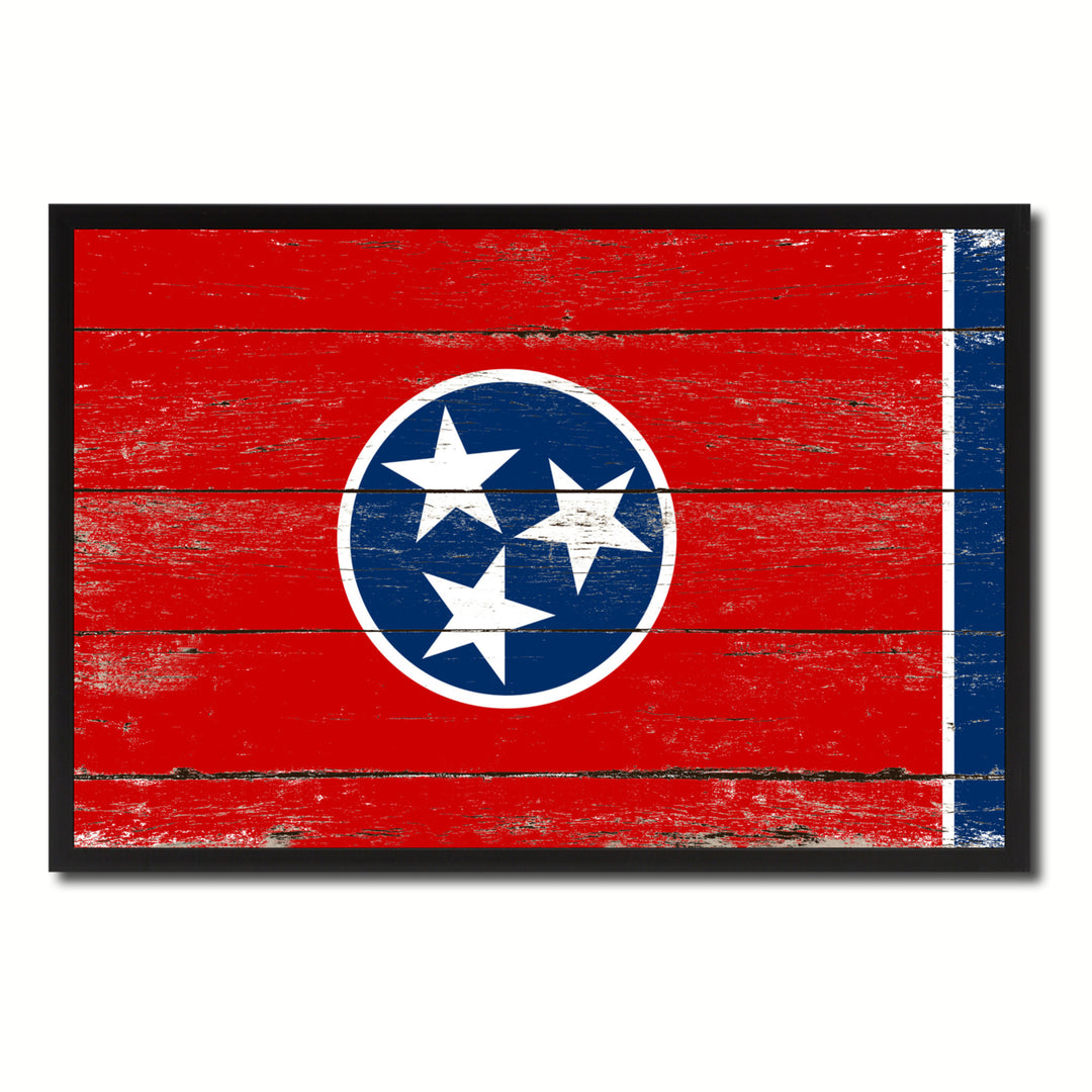 Tennessee Flag Canvas Print with Picture Frame Gift Ideas  Wall Art Decoration Image 1