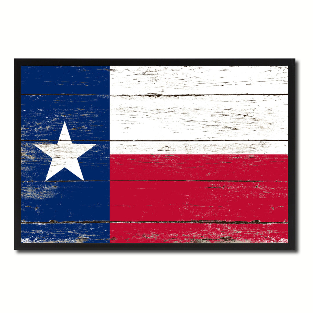 Texas Flag Canvas Print with Picture Frame Gift Ideas  Wall Art Decoration Image 1