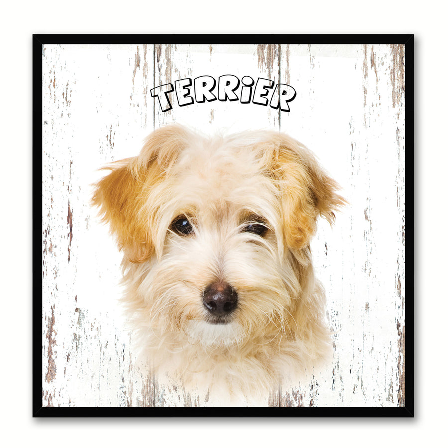 Terrier Dog Canvas Print with Picture Frame Gift  Wall Art Decoration Image 1