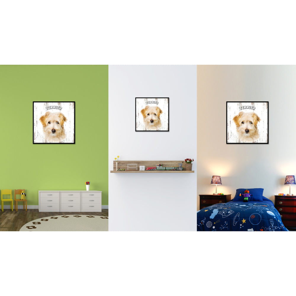 Terrier Dog Canvas Print with Picture Frame Gift  Wall Art Decoration Image 2
