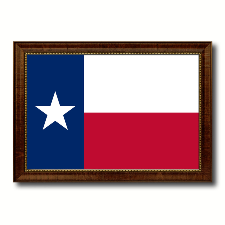 Texas State Flag Canvas Print with Picture Frame  Wall Art Gift Image 1