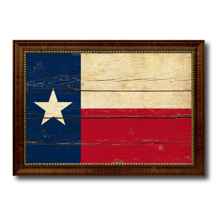 Texas Vintage Flag Canvas Print with Picture Frame Gift Ideas  Wall Art Decoration Image 1