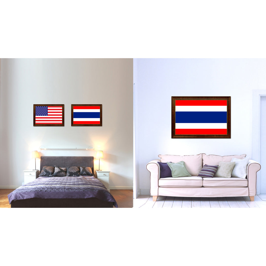 Thailand Country Flag Canvas Print with Picture Frame  Gifts Wall Image 1