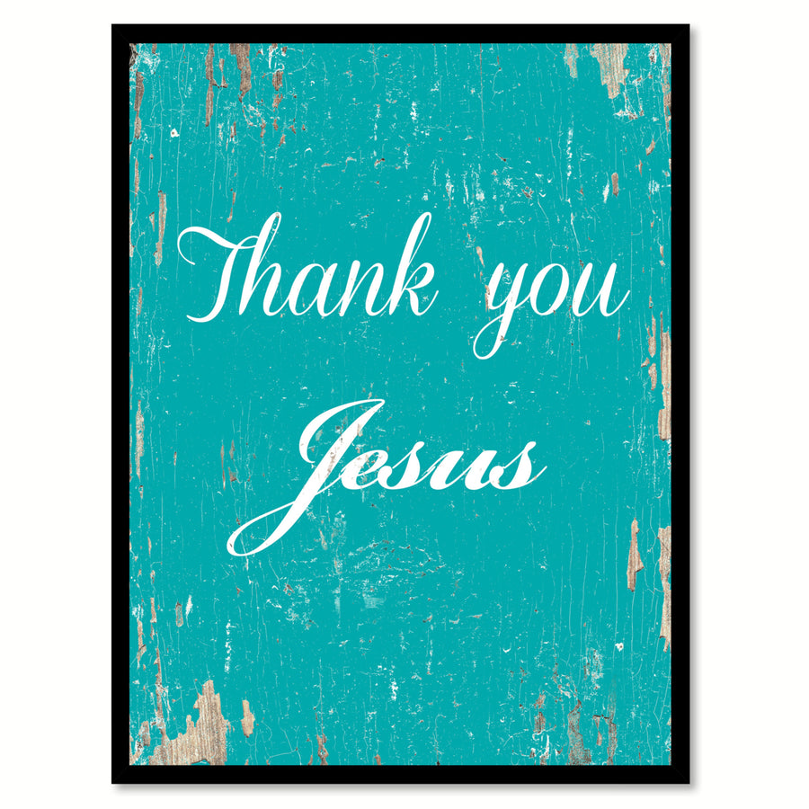 Thank You Jesus Saying Canvas Print with Picture Frame  Wall Art Gifts Image 1