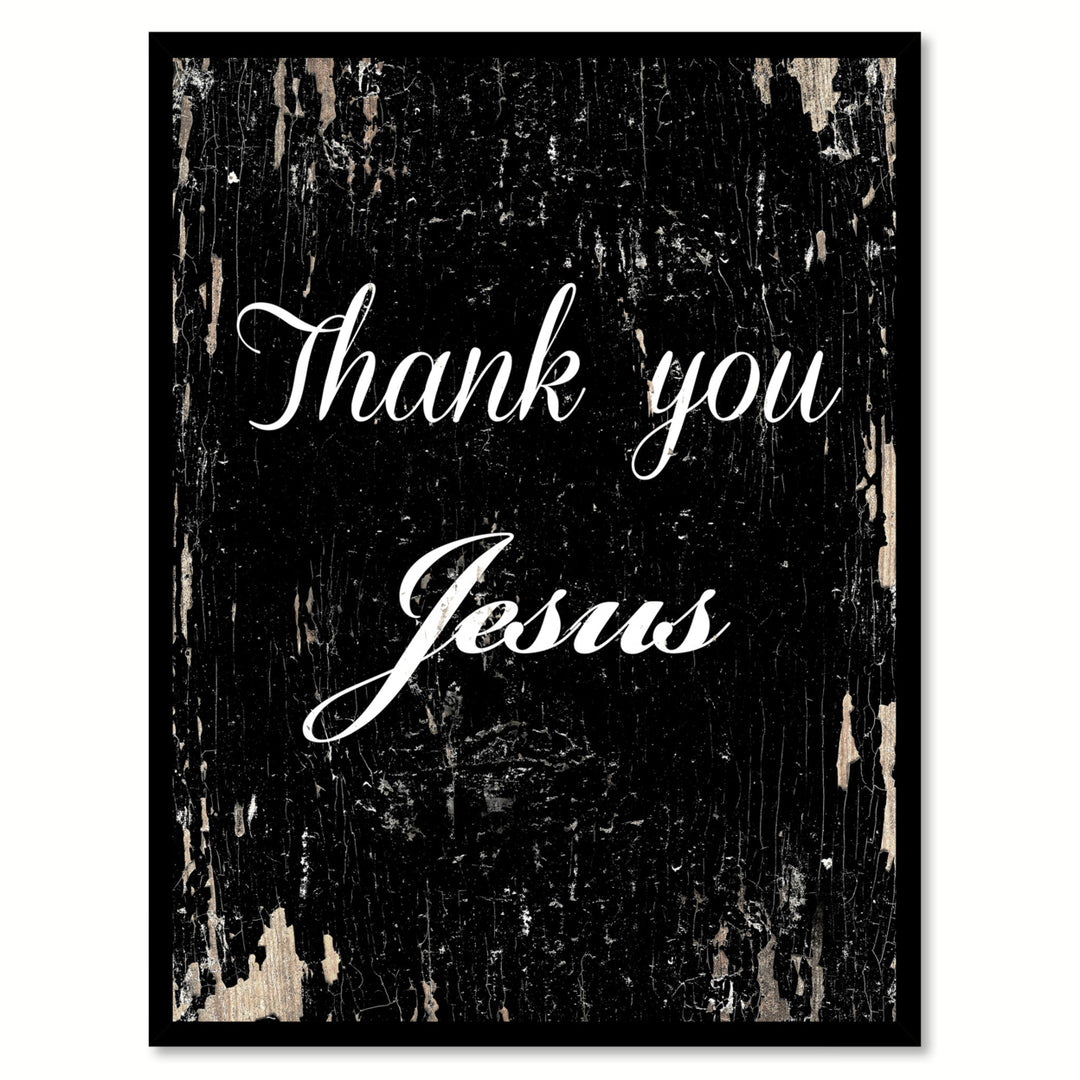 Thank You Jesus Saying Canvas Print with Picture Frame  Wall Art Gifts Image 1