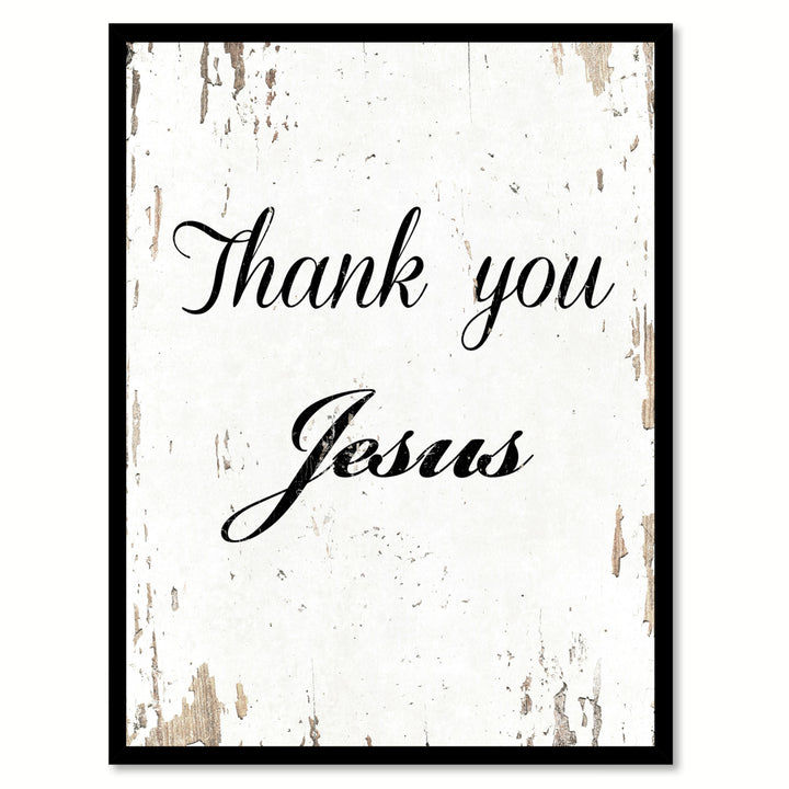 Thank You Jesus Saying Canvas Print with Picture Frame  Wall Art Gifts Image 1