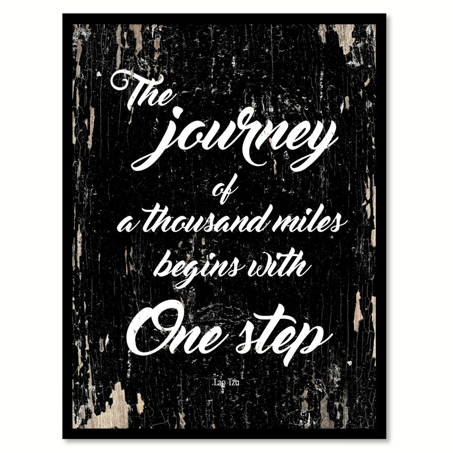 The Journey Of A Thousand Miles Begins With One Step - Lao Tzu Saying Canvas Print with Picture Frame  Wall Art Gifts Image 1
