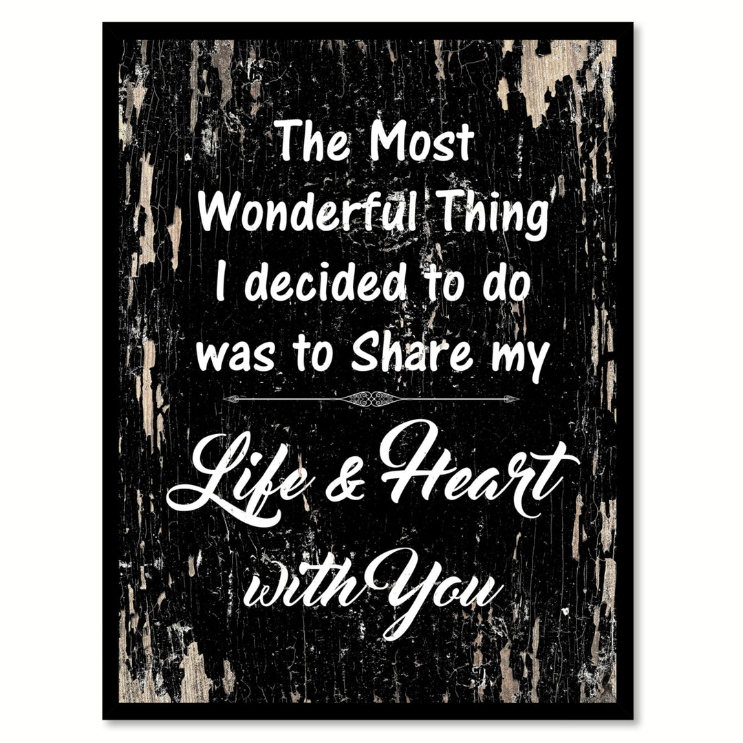 The Most Wonderful Thing Saying Canvas Print with Picture Frame  Wall Art Gifts Image 1