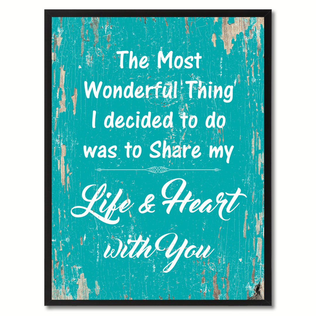 The Most Wonderful Thing Saying Canvas Print with Picture Frame  Wall Art Gifts Image 1