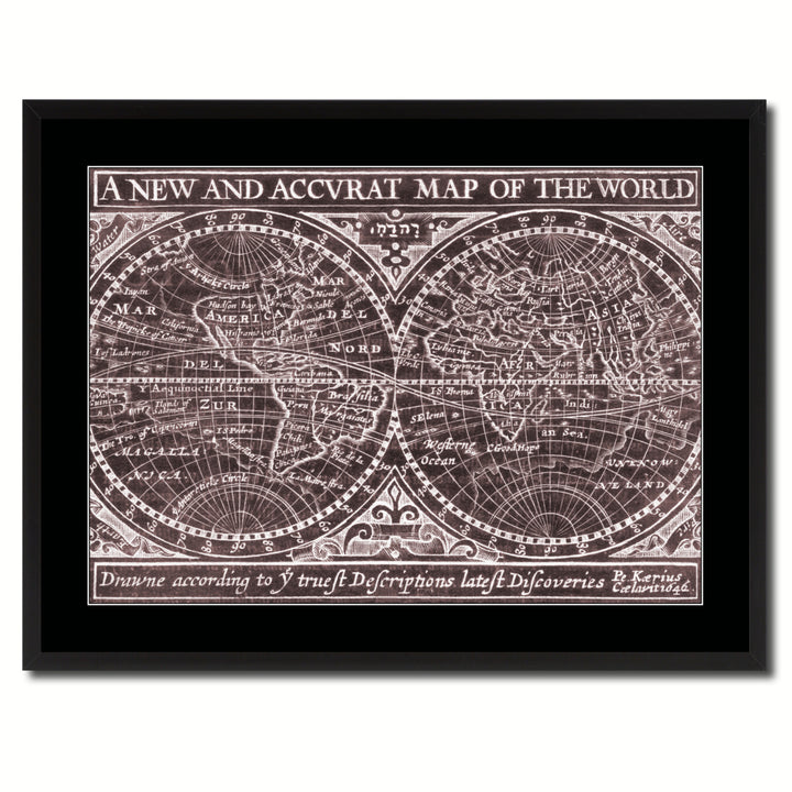 The World Vintage Vivid Sepia Map Canvas Print with Picture Frame  Wall Art Decoration Gifts Image 3