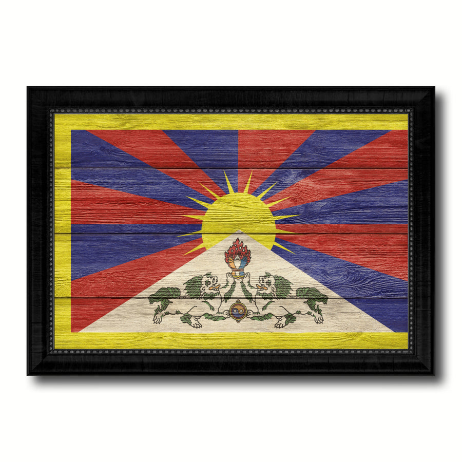 Tibet Country Flag Texture Canvas Print with Picture Frame  Wall Art Gift Ideas Image 1
