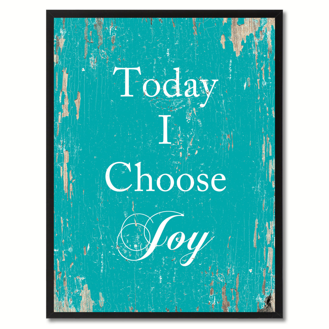 Today I Choose Joy Saying Canvas Print with Picture Frame  Wall Art Gifts Image 1