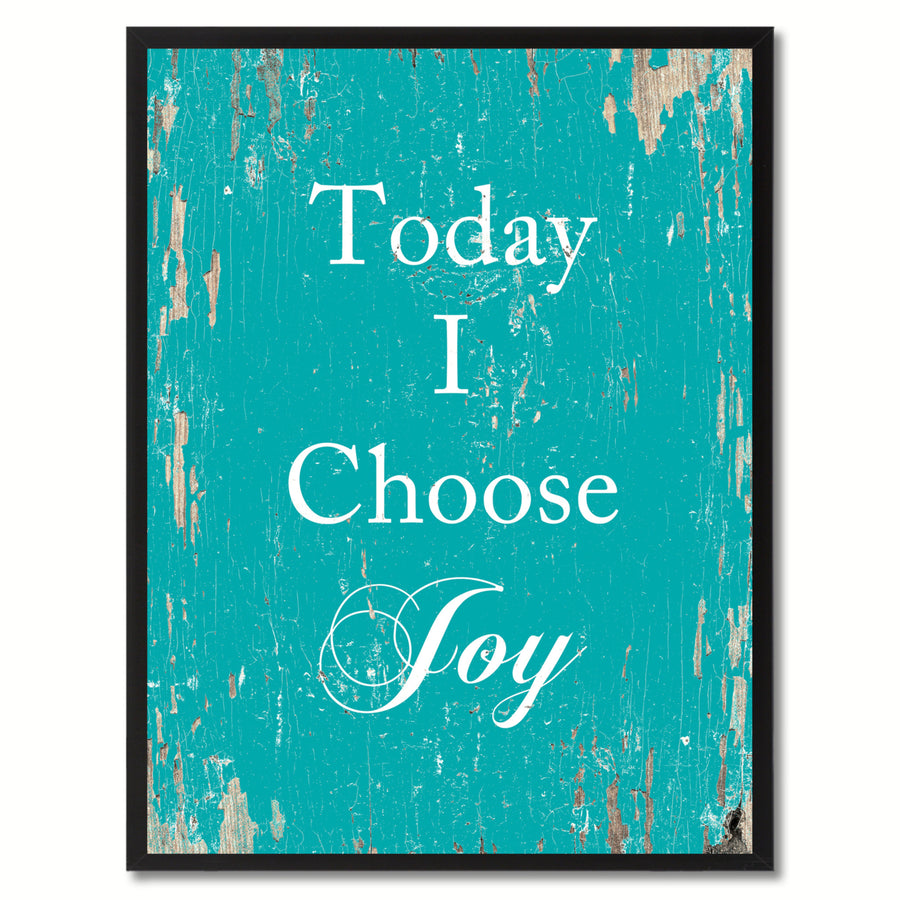 Today I Choose Joy Saying Canvas Print with Picture Frame  Wall Art Gifts Image 1