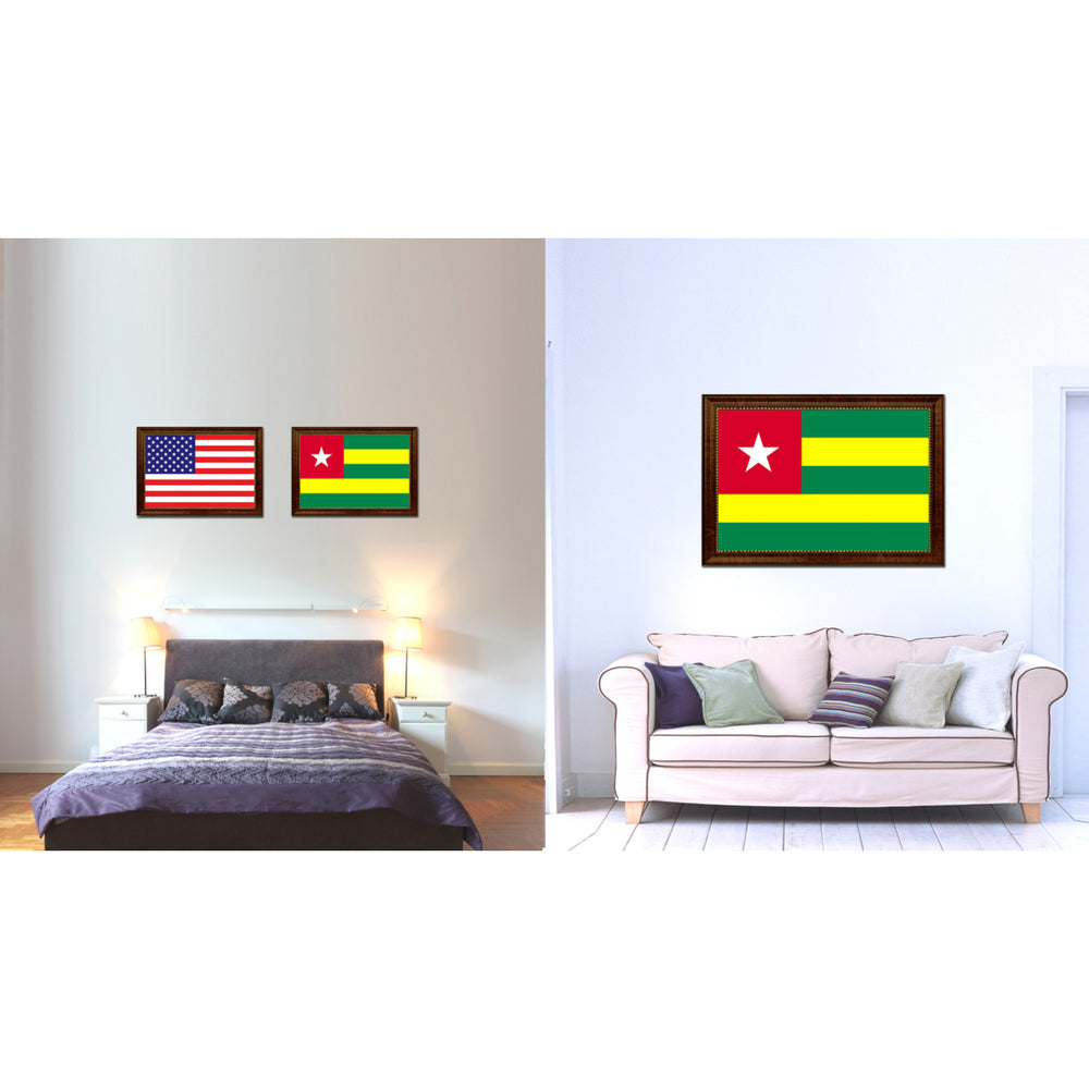 Togo Country Flag Canvas Print with Picture Frame  Gifts Wall Image 2