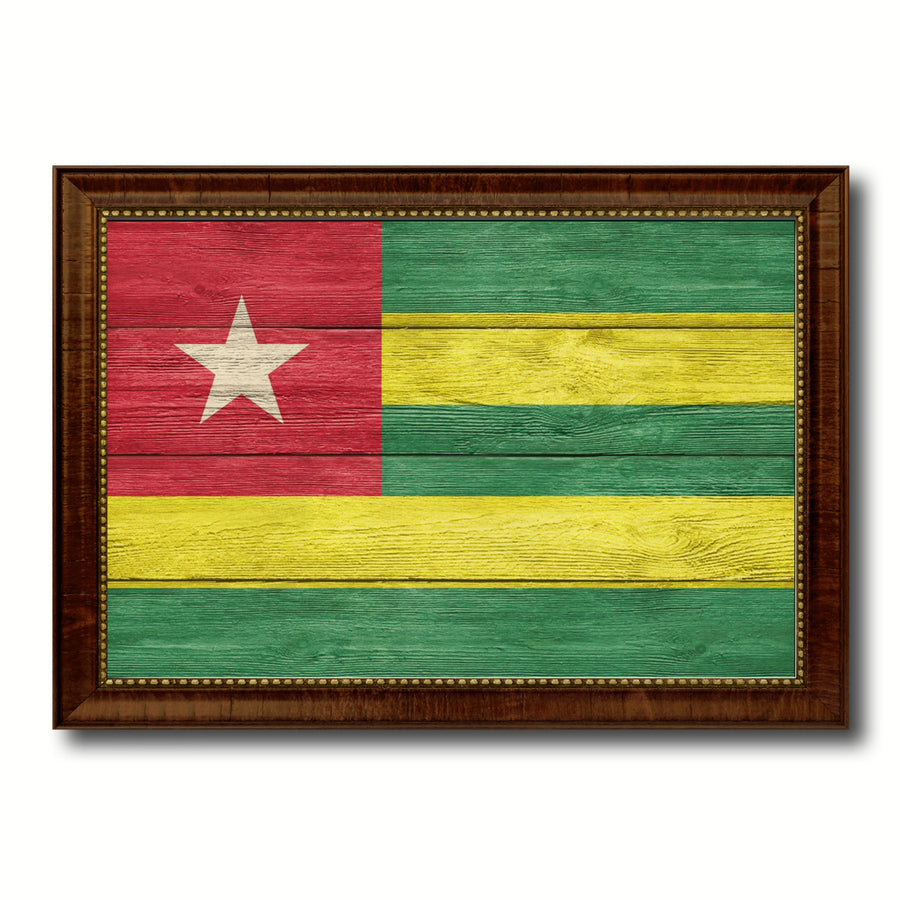 Togo Country Flag Texture Canvas Print with Custom Frame  Gift Ideas Wall Decoration Image 1