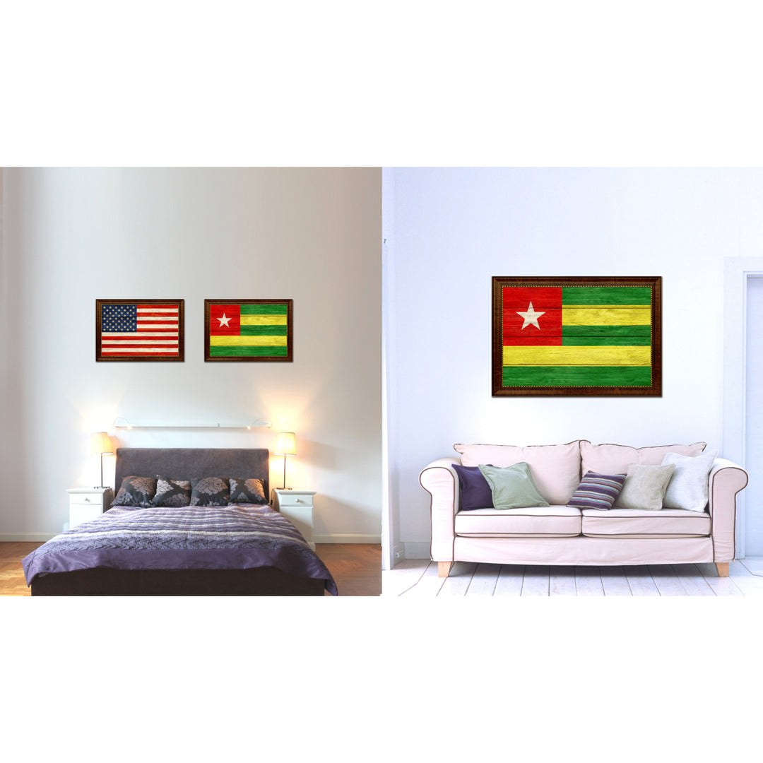 Togo Country Flag Texture Canvas Print with Custom Frame  Gift Ideas Wall Decoration Image 2