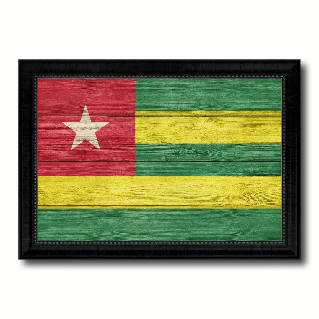 Togo Country Flag Texture Canvas Print with Picture Frame  Wall Art Gift Ideas Image 1