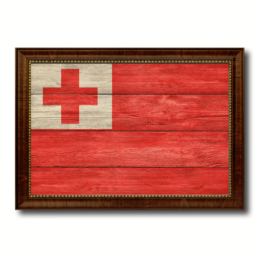 Tonga Country Flag Texture Canvas Print with Custom Frame  Gift Ideas Wall Decoration Image 1