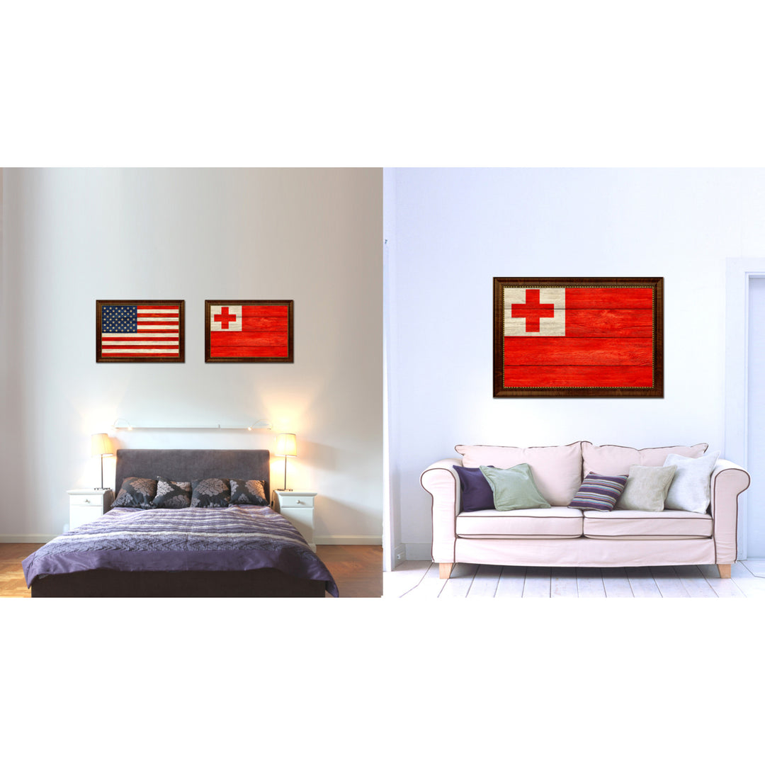 Tonga Country Flag Texture Canvas Print with Custom Frame  Gift Ideas Wall Decoration Image 2