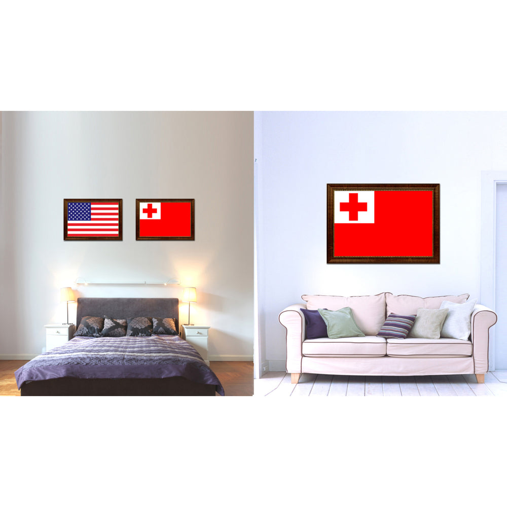 Tonga Country Flag Canvas Print with Picture Frame  Gifts Wall Image 2