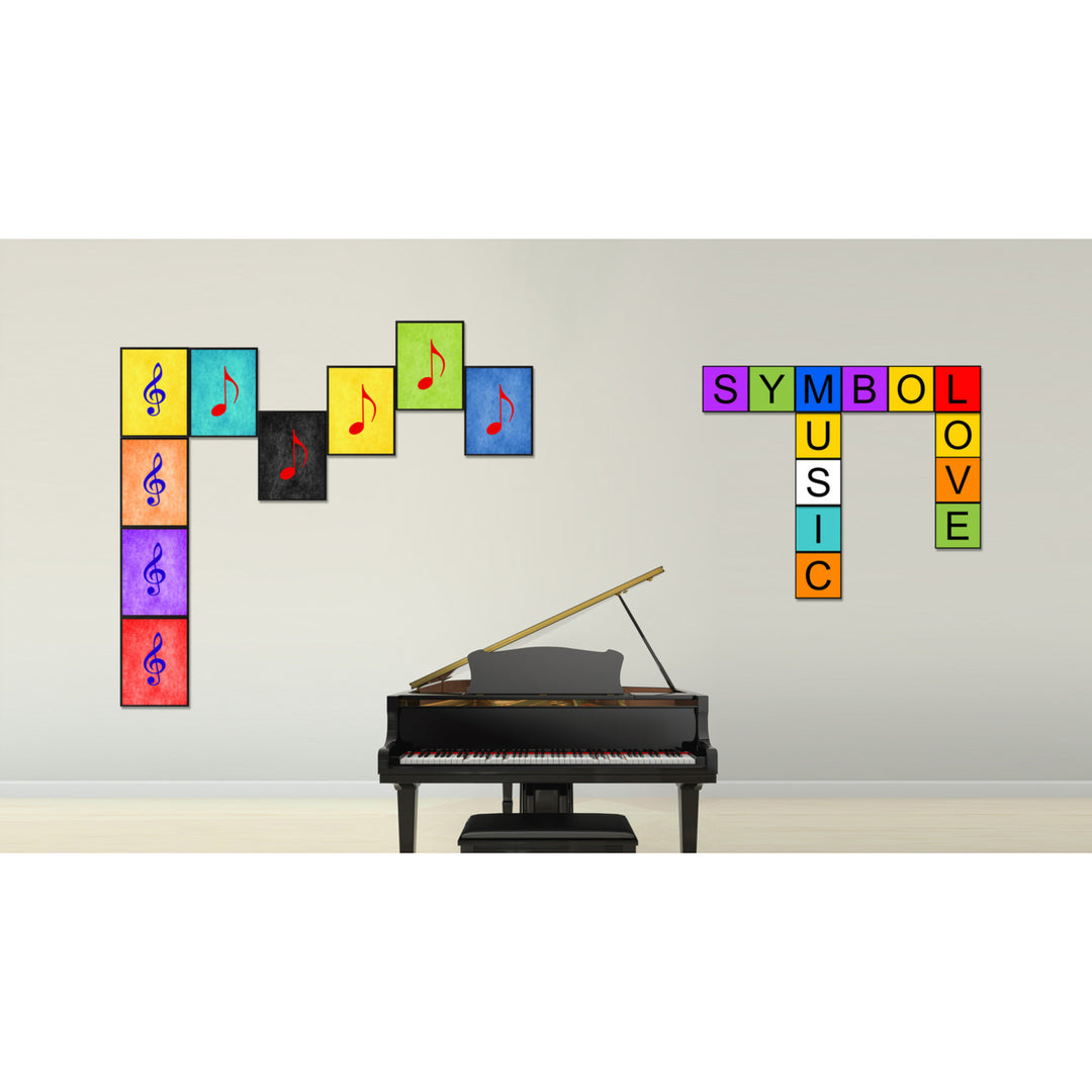 Treble Music Blue Canvas Print Pictures Frame Office  Wall Art Gifts Image 3