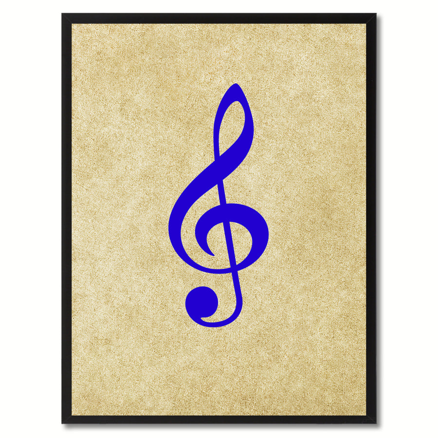 Treble Music Brown Canvas Print Pictures Frame Office  Wall Art Gifts Image 1