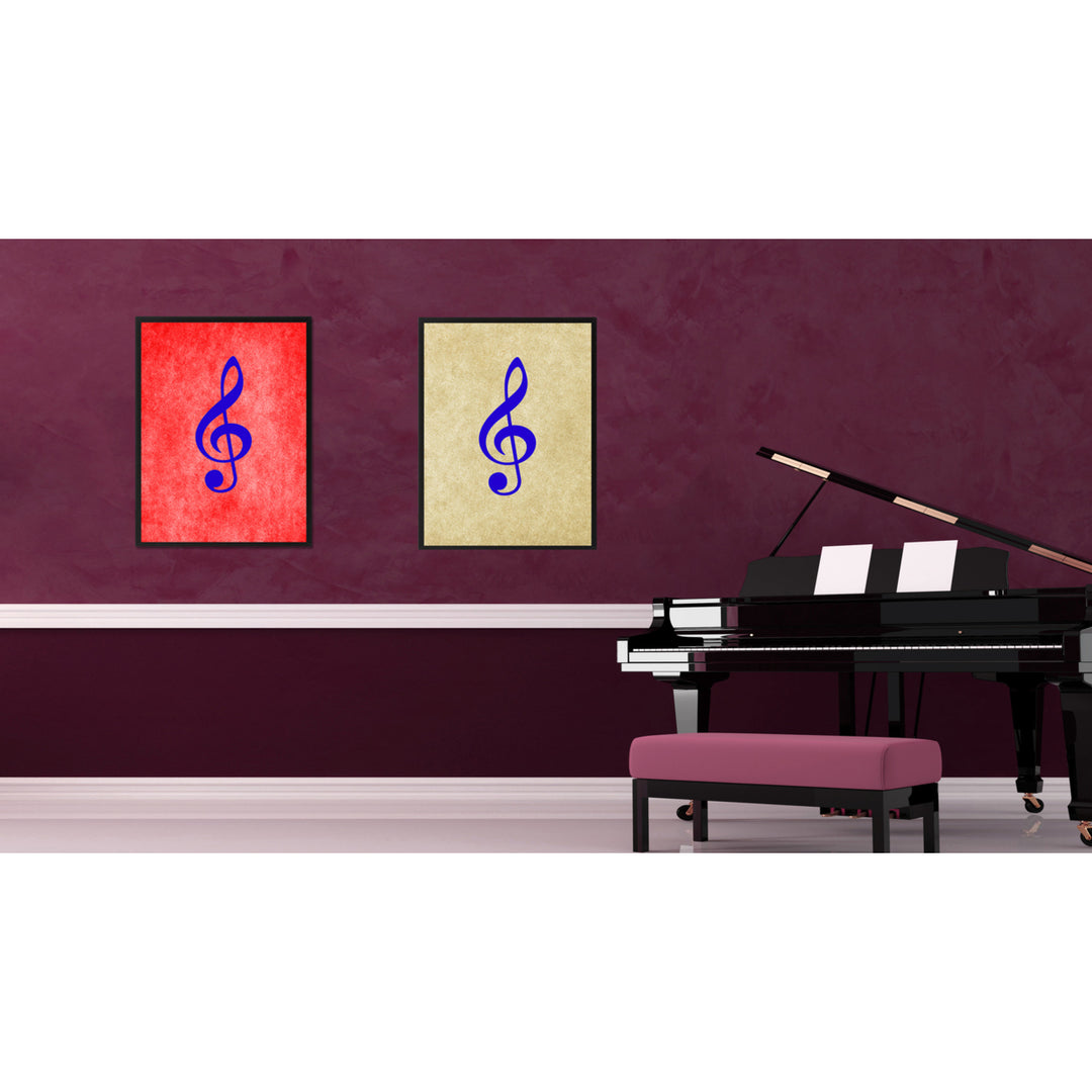 Treble Music Brown Canvas Print Pictures Frame Office  Wall Art Gifts Image 2