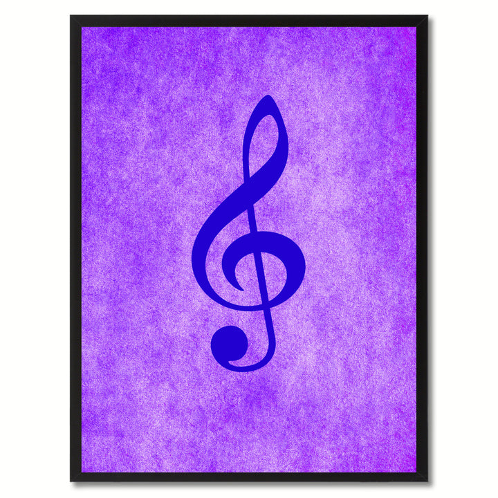 Treble Music Purple Canvas Print Pictures Frame Office  Wall Art Gifts Image 1