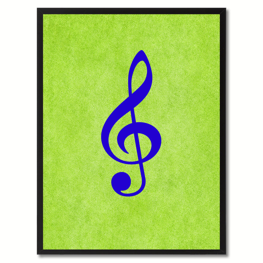 Treble Music Green Canvas Print Pictures Frame Office  Wall Art Gifts Image 1