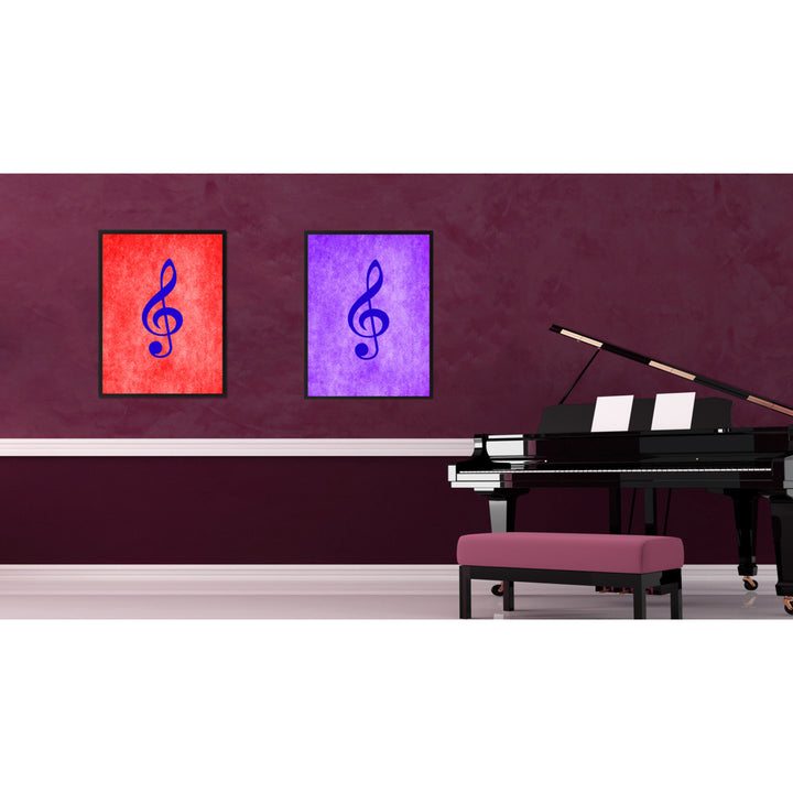Treble Music Purple Canvas Print Pictures Frame Office  Wall Art Gifts Image 2