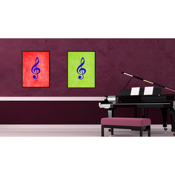 Treble Music Green Canvas Print Pictures Frame Office  Wall Art Gifts Image 2