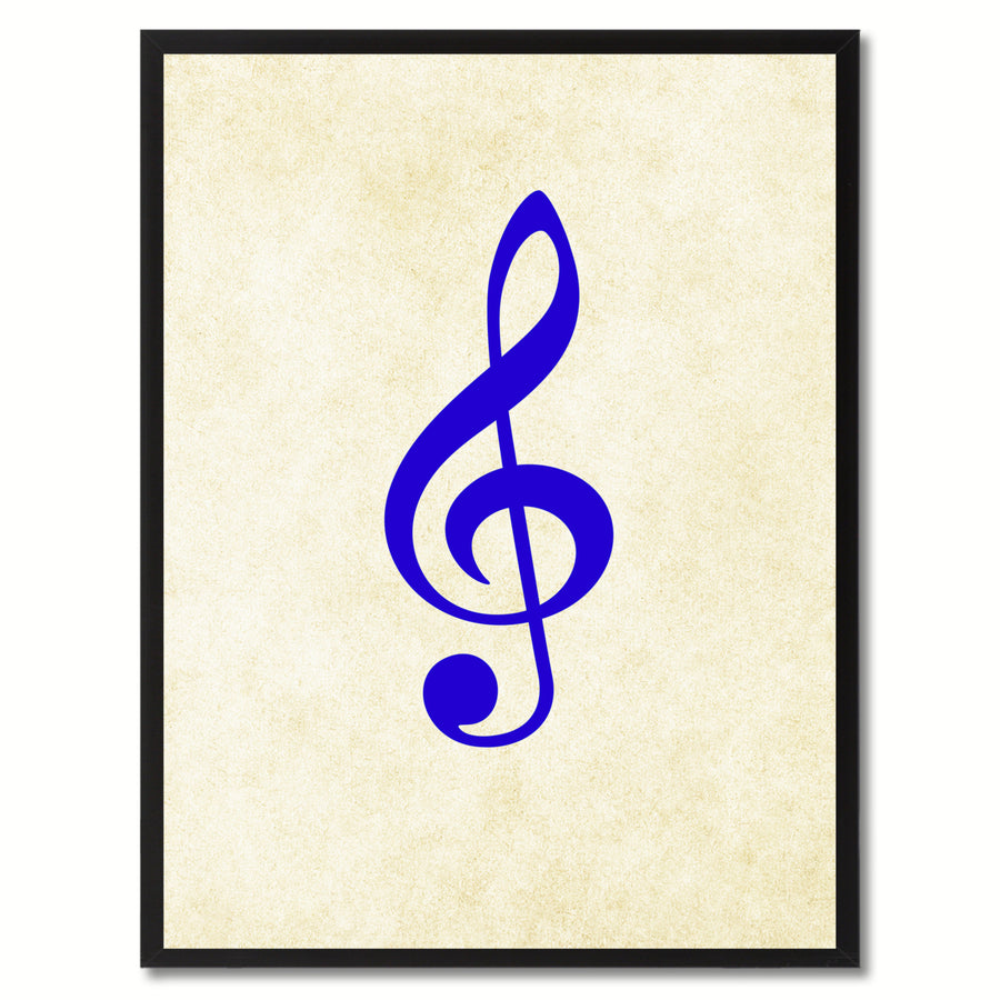 Treble Music White Canvas Print Pictures Frame Office  Wall Art Gifts Image 1