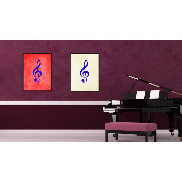 Treble Music White Canvas Print Pictures Frame Office  Wall Art Gifts Image 2