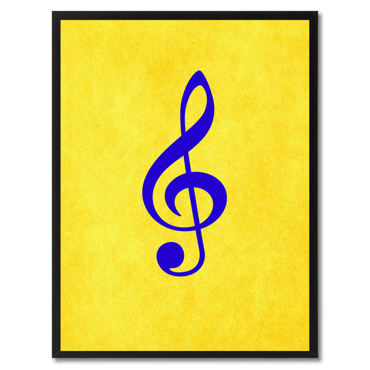 Treble Music Yellow Canvas Print Pictures Frame Office  Wall Art Gifts Image 1