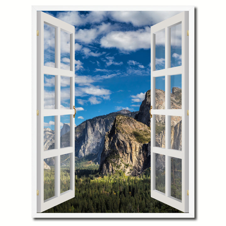 Tunnel Valley Yosemite Picture 3D French Window Canvas Print Gifts  Wall Frame Image 1