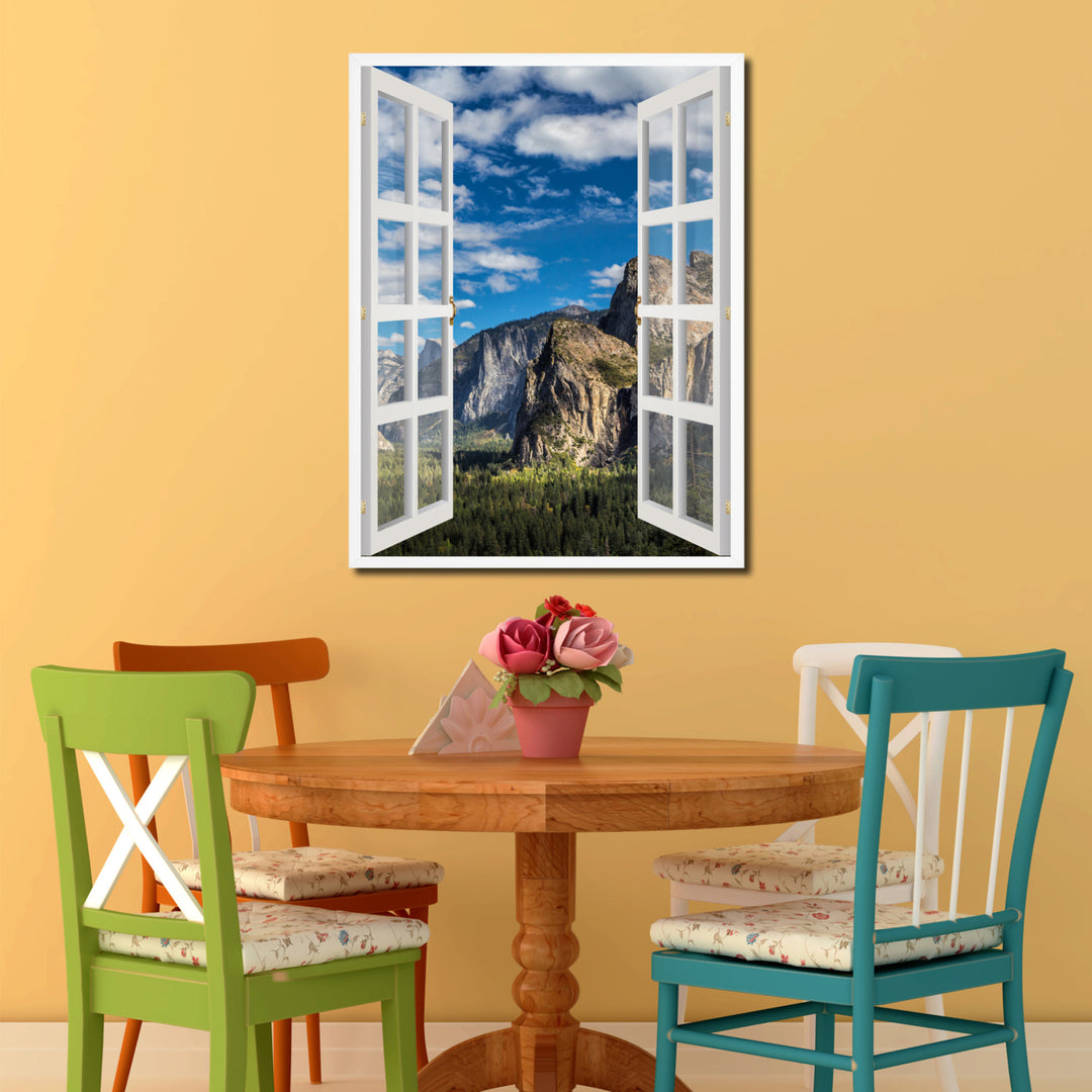 Tunnel Valley Yosemite Picture 3D French Window Canvas Print Gifts  Wall Frame Image 2