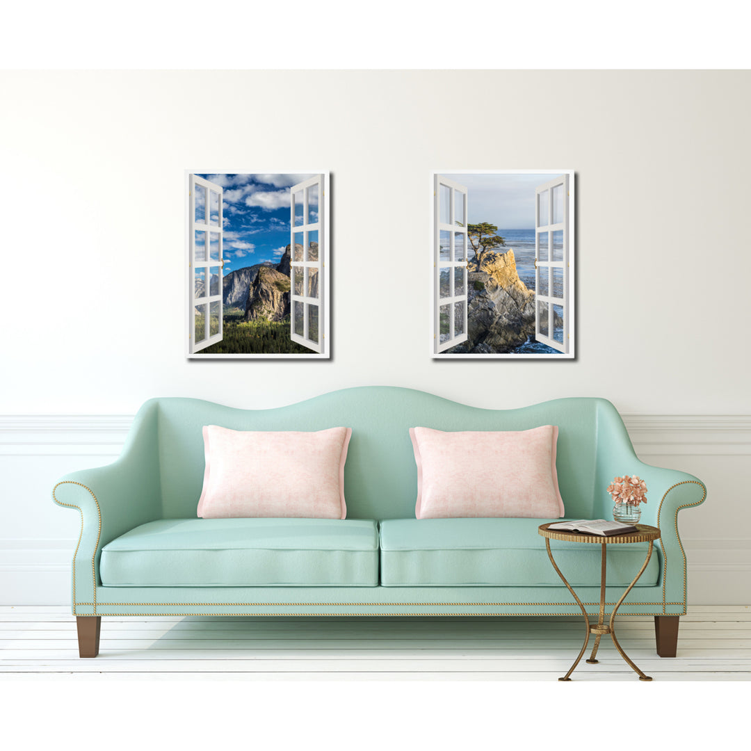 Tunnel Valley Yosemite Picture 3D French Window Canvas Print Gifts  Wall Frame Image 3