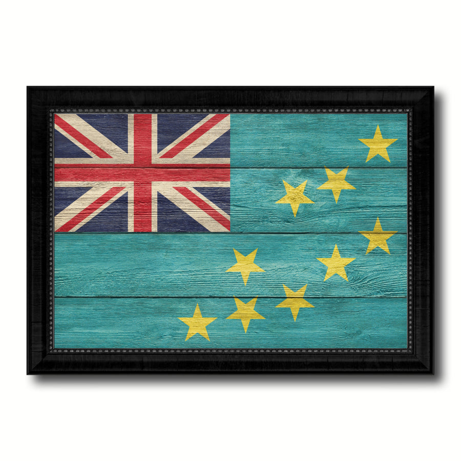 Tuvalu Country Flag Texture Canvas Print with Picture Frame  Wall Art Gift Ideas Image 1