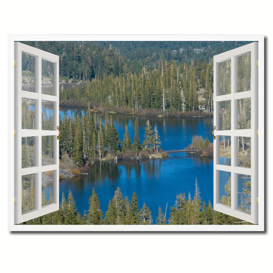 Twin Lakes Mammoth Picture 3D French Window Canvas Print  Wall Frame Image 1