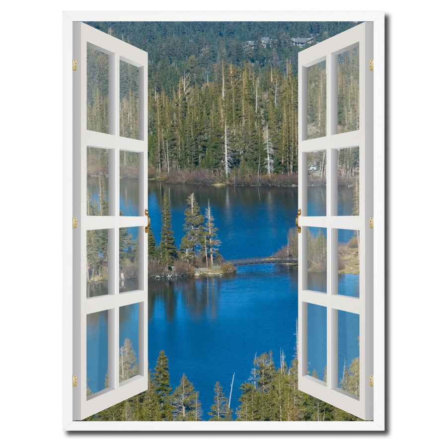 Twin Lakes Mammoth Picture 3D French Window Canvas Print Gifts  Wall Frame Image 1