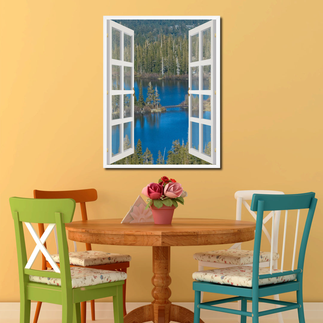 Twin Lakes Mammoth Picture 3D French Window Canvas Print Gifts  Wall Frame Image 2