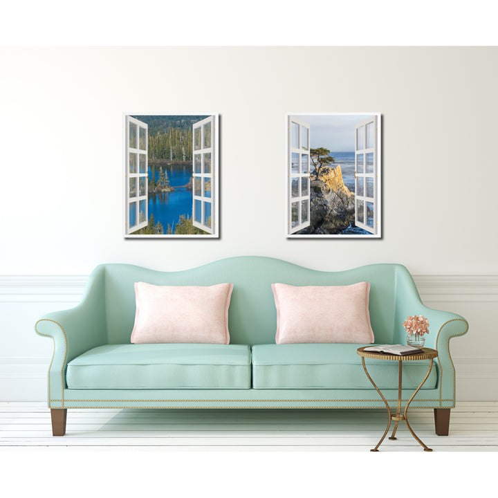 Twin Lakes Mammoth Picture 3D French Window Canvas Print Gifts  Wall Frame Image 3